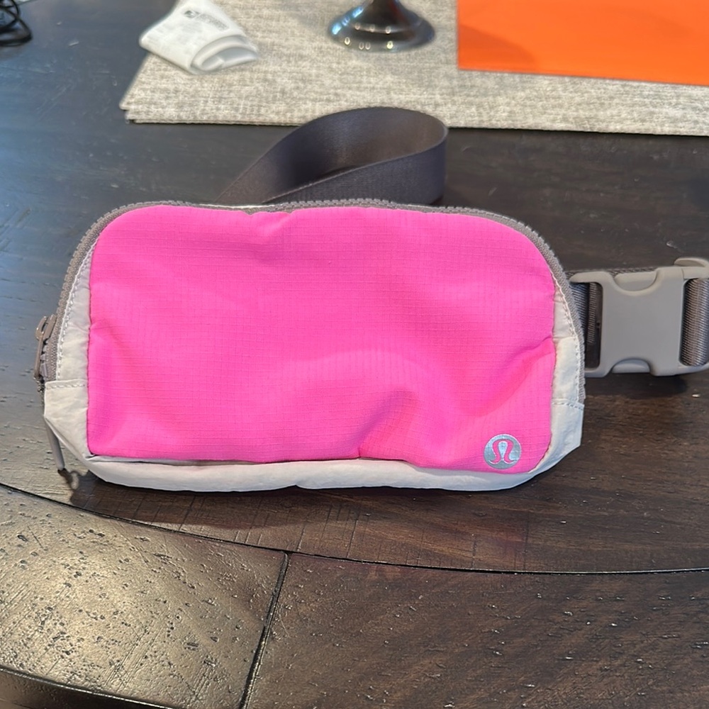 Lululemon Pink and Gray Belt Bag